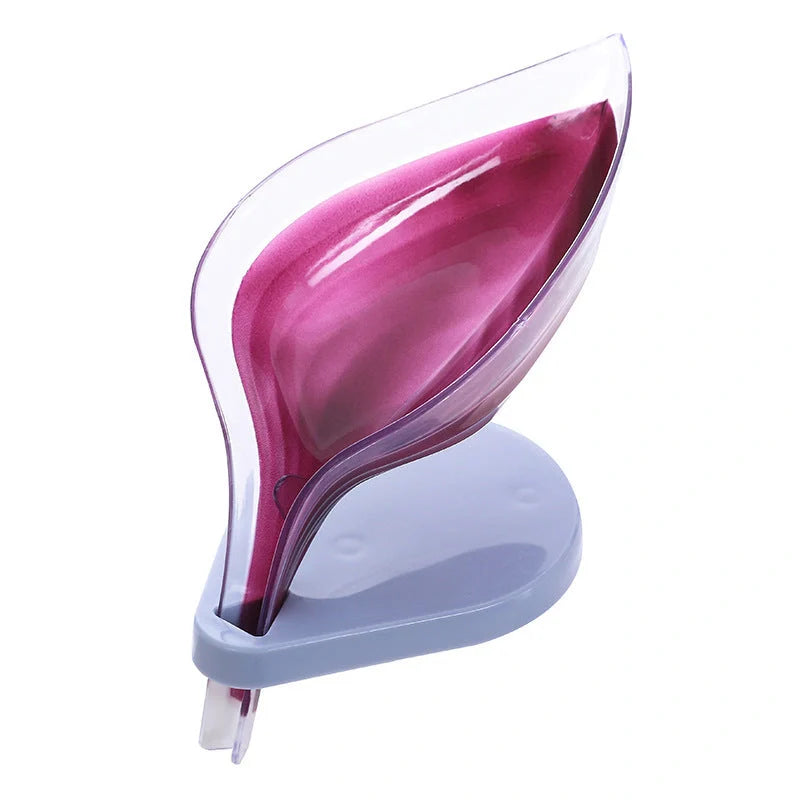 ABS suction cup soap holder and sponge drain box in various colours for kitchen organisation
