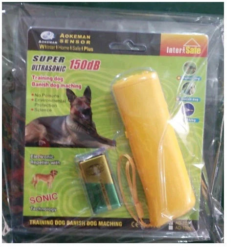 3-in-1 Anti Barking Dog Training Device with ultrasonic repeller and LED flashlight