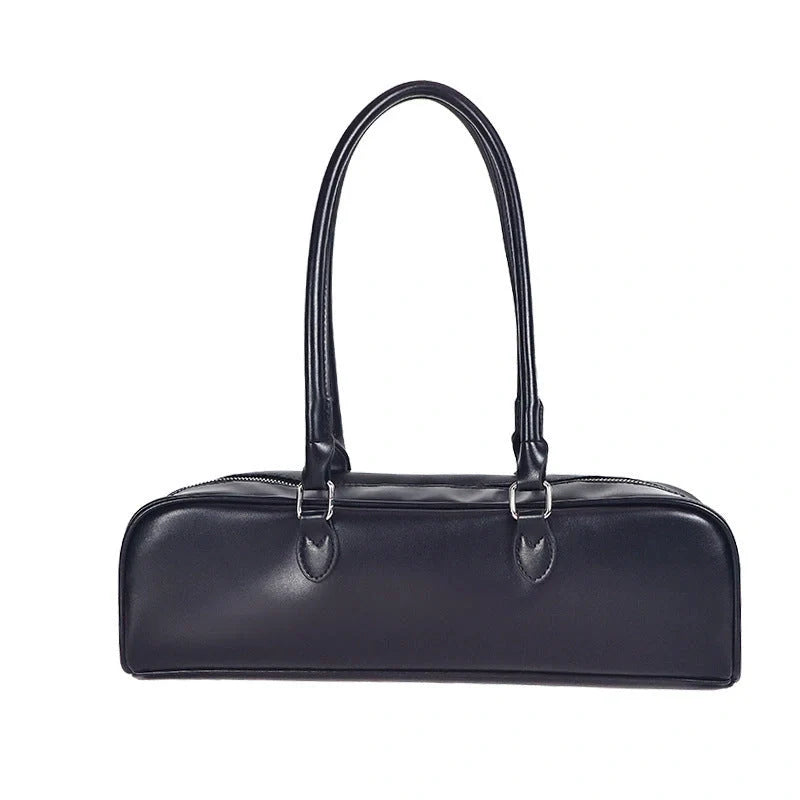 Stylish retro PU women's stick bag in white, silver, black, and brown for leisure and daily use
