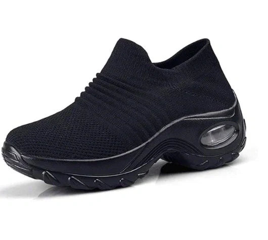 Stylish Korean mesh dancing shoes with wedge heel, available in multiple colours