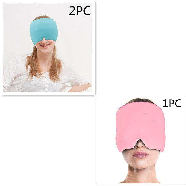 Soothing Ice Therapy Eye Mask for Headache and Migraine Relief, Flexible Gel Material, Adjustable Strap