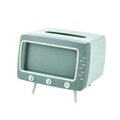 Stylish tissue box organiser with mobile phone holder in various colours for living room decor