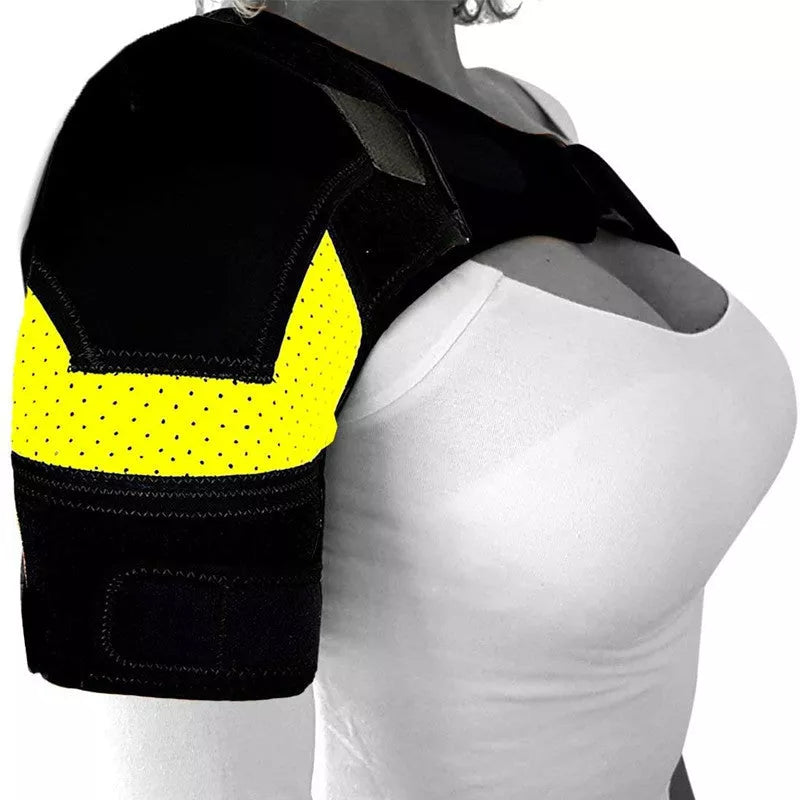 Breathable neoprene sports shoulder pads in various colours with ice pack compatibility