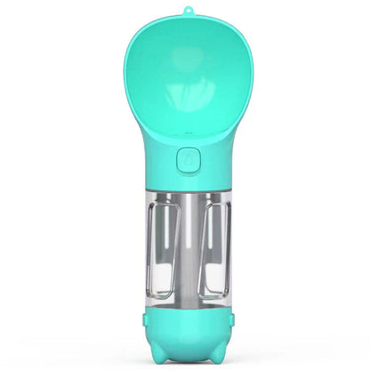 Versatile 3-in-1 Pet Water Bottle with Feeding Bowl and Waste Bag Storage