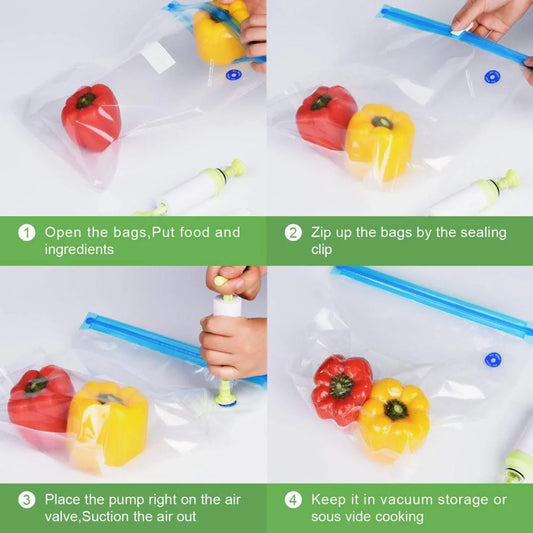 Premium vacuum seal bags for keeping food fresh and organised