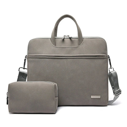 Stylish waterproof PU leather laptop bag for MacBook Air with removable shoulder strap