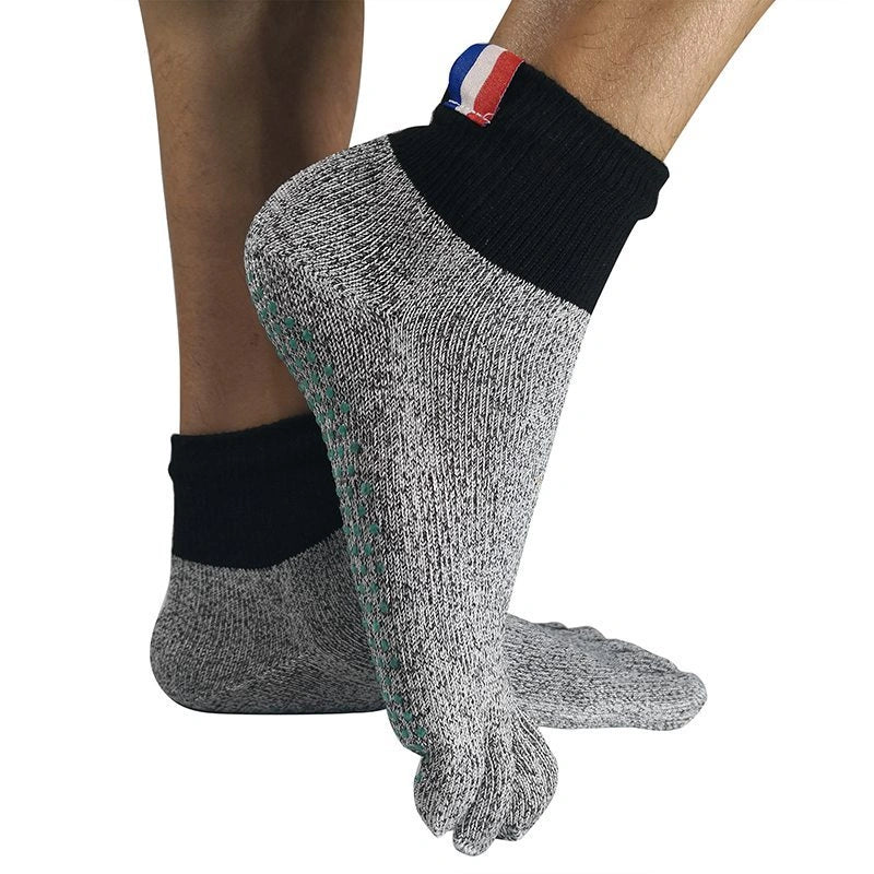 Beach anti-slip socks with five-toe design and silica gel soles for outdoor activities