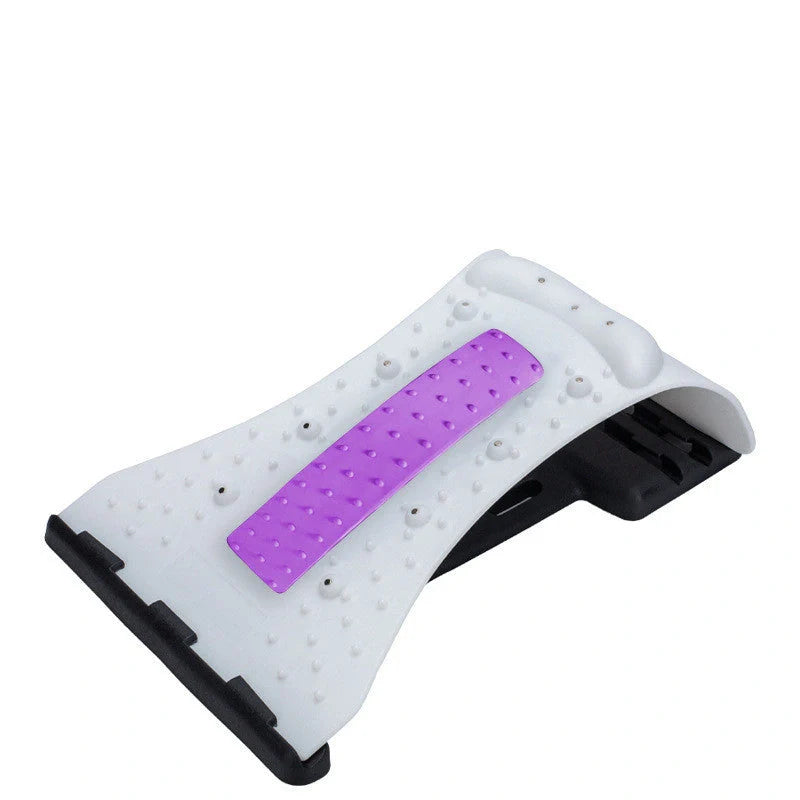 An arc-shaped acupuncture and magnetic therapy cervical spine stretcher with various colour options