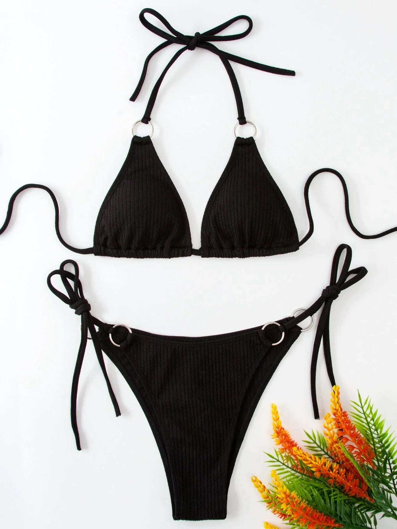 Women's bandage style bikini set with side tie detail in various colours
