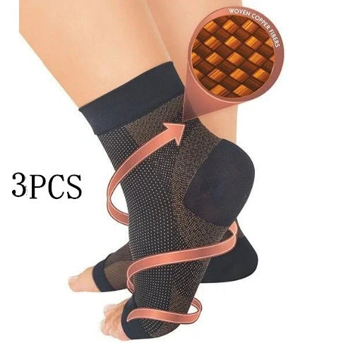 Unisex anti-fatigue compression ankle socks for sports and recovery