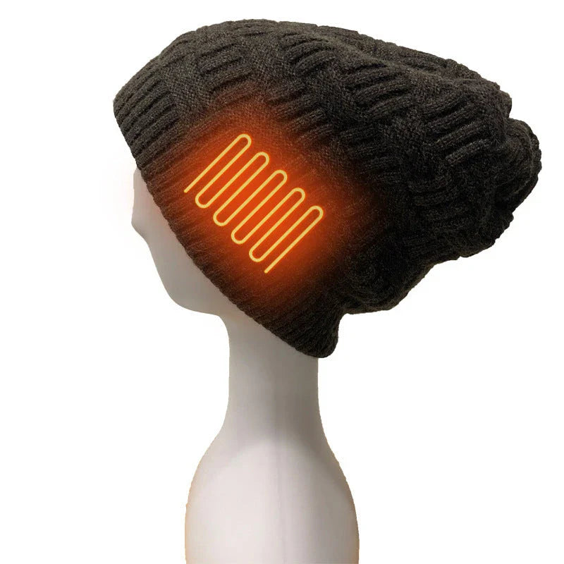 Premium Heated Unisex Fleece Hat with adjustable temperature control and USB rechargeability
