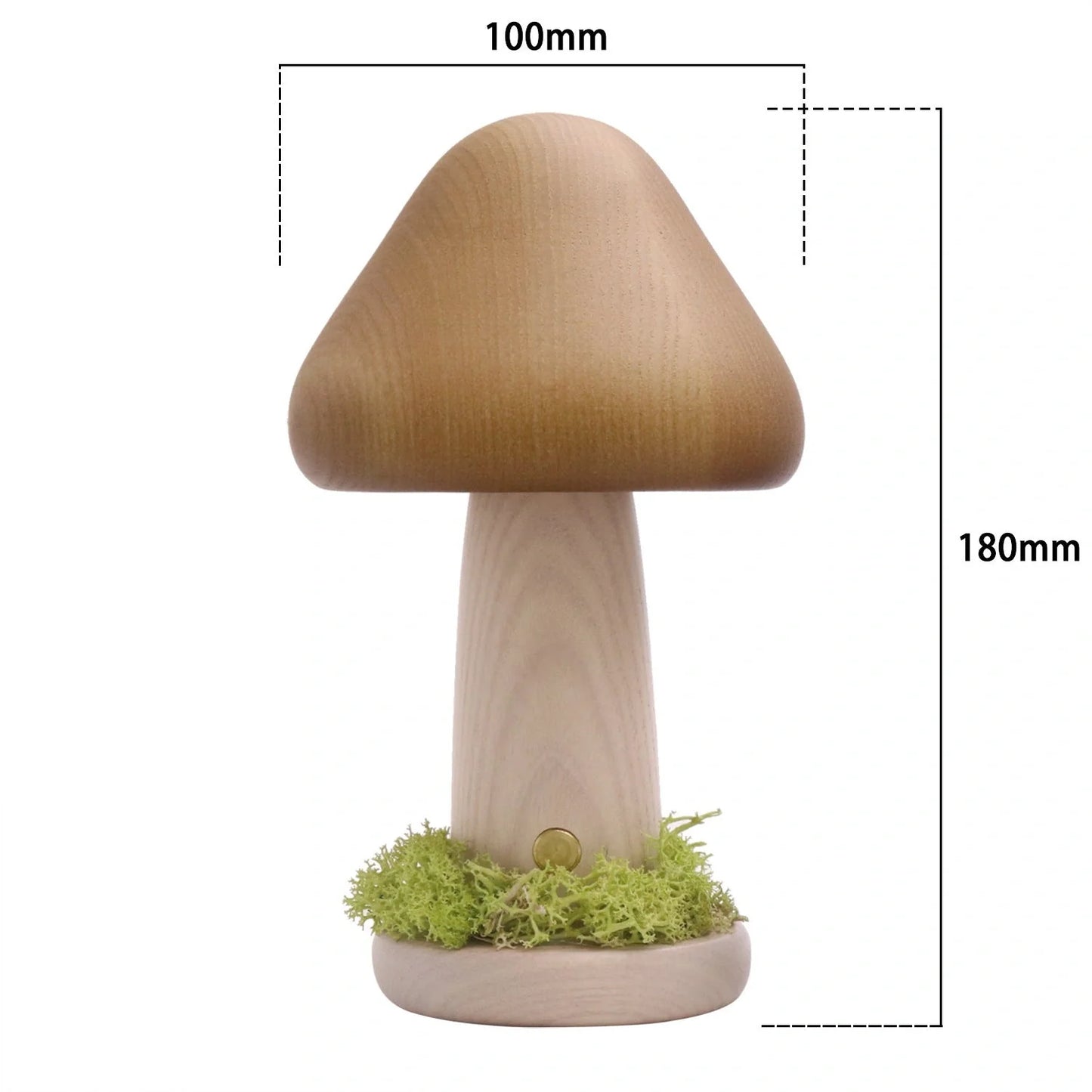 Twisted Mushroom Night Light in beech wood with USB charging