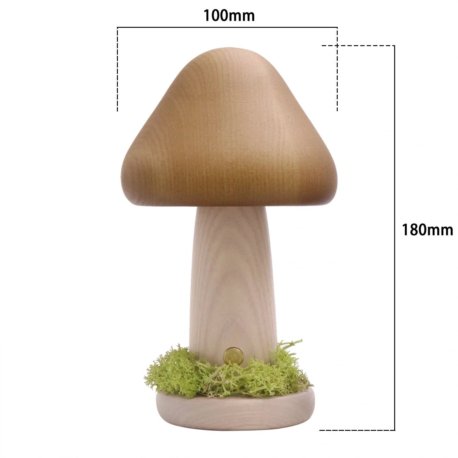 Twisted Mushroom Night Light in beech wood with USB charging