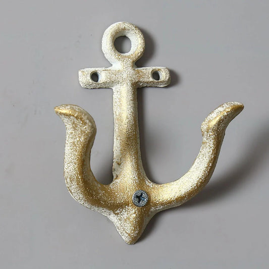 Industrial-style wrought iron wall hook with multiple rows for hanging coats and bags