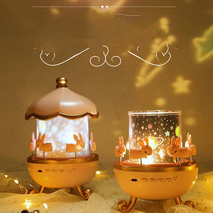USB rechargeable space rotation night light projector for kids room with 12 films