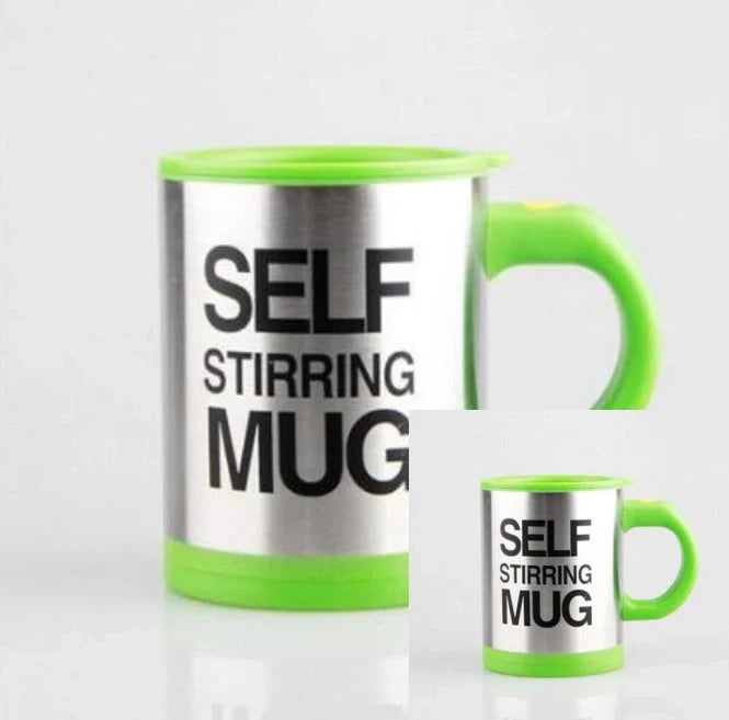304 stainless steel self-stirring mug with magnetic mixer in various colours