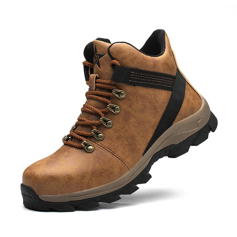 Men's steel toe work boots with puncture-resistant and breathable construction for maximum safety and comfort on the job site