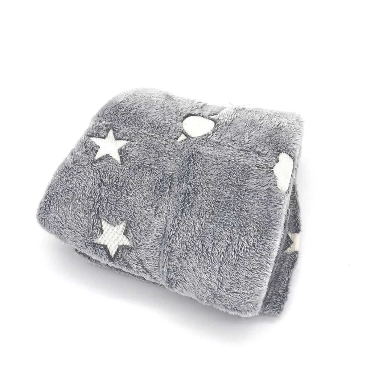Glowing polyester wool blanket with stars and moons design, perfect for cosy nights