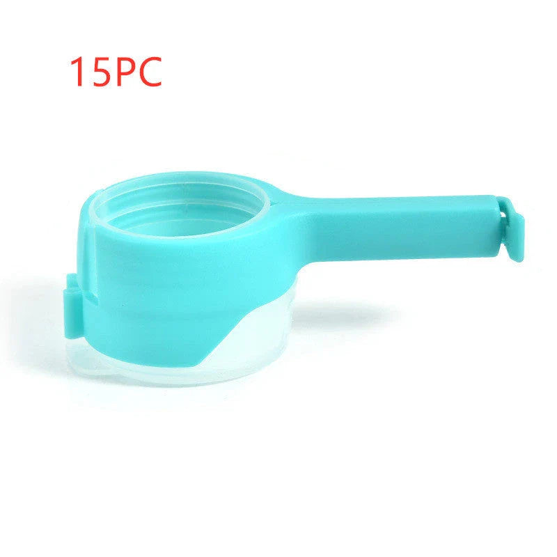 Premium food preservation clip with airtight seal and wide pouring spout to keep snacks fresh