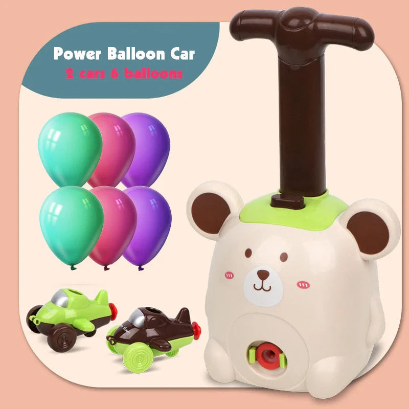 Inertia Flying Power Balloon Car in six vibrant designs, made from safety plastic