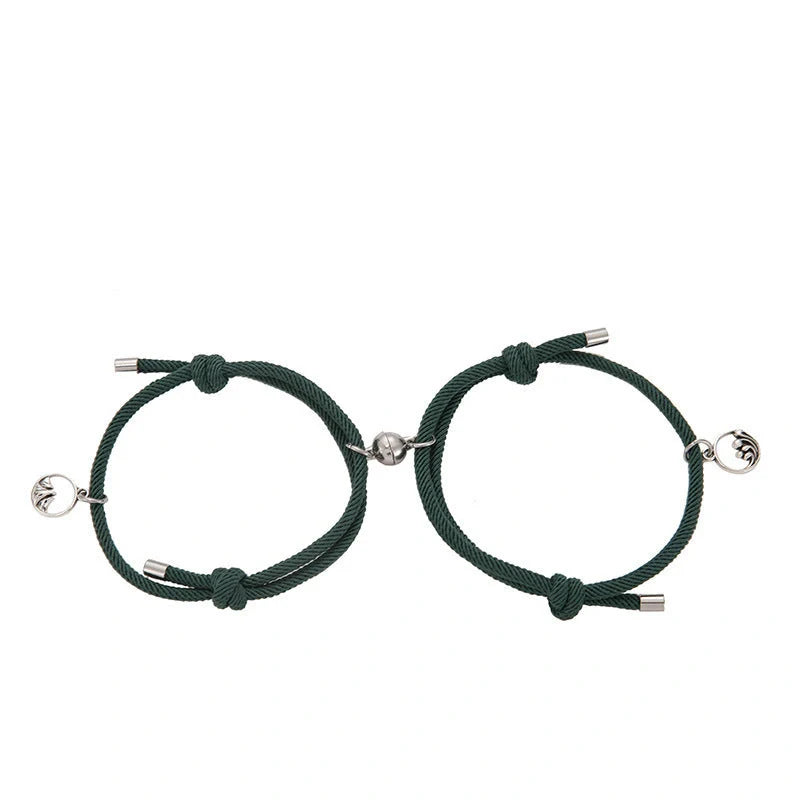 Magnetic Couple's Bracelet Set with adjustable alloy design, symbolising eternal love and connection.