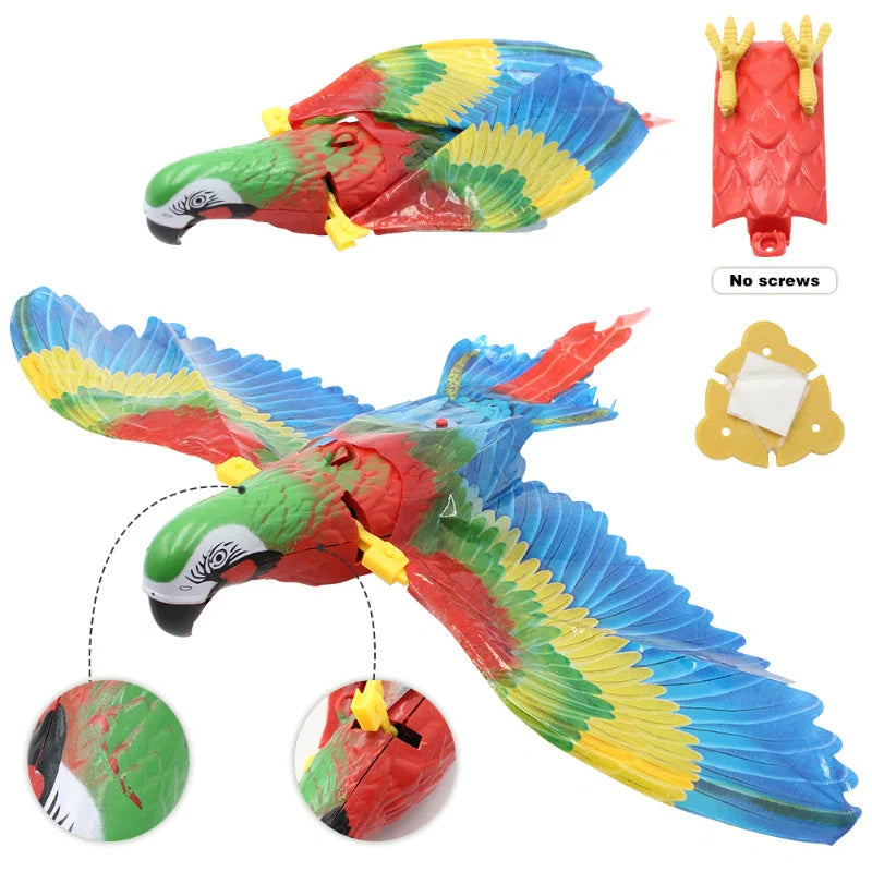 Interactive hanging eagle cat toy for dynamic play
