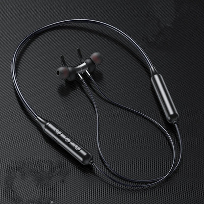 Wireless Bluetooth sports headphones with magnetic necklace design for secure, hands-free wear and superior sound quality