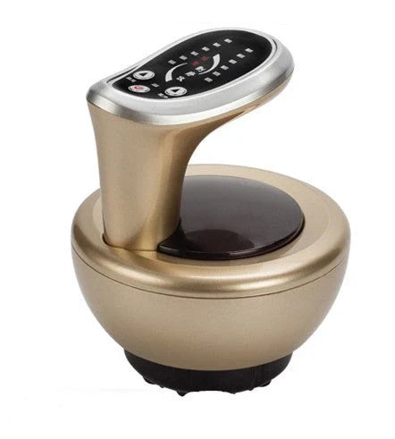 Premium skin brushing and massage device with negative pressure cupping, magnetic therapy, and customizable massage heads
