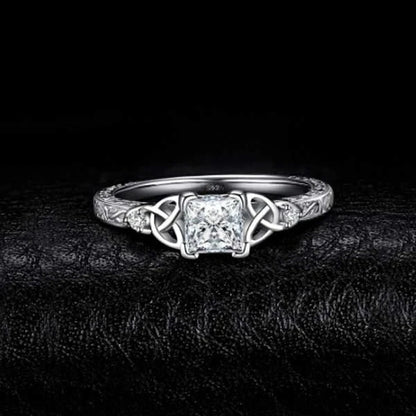Elegant constellation-inspired engagement ring with brass and electricity white steel construction