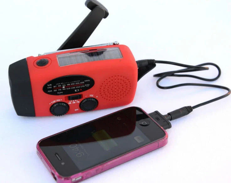 Portable Solar Hand Crank Radio with USB Charging and Flashlight - Versatile Off-Grid Power and Illumination for Outdoor Adventures and Emergency Preparedness