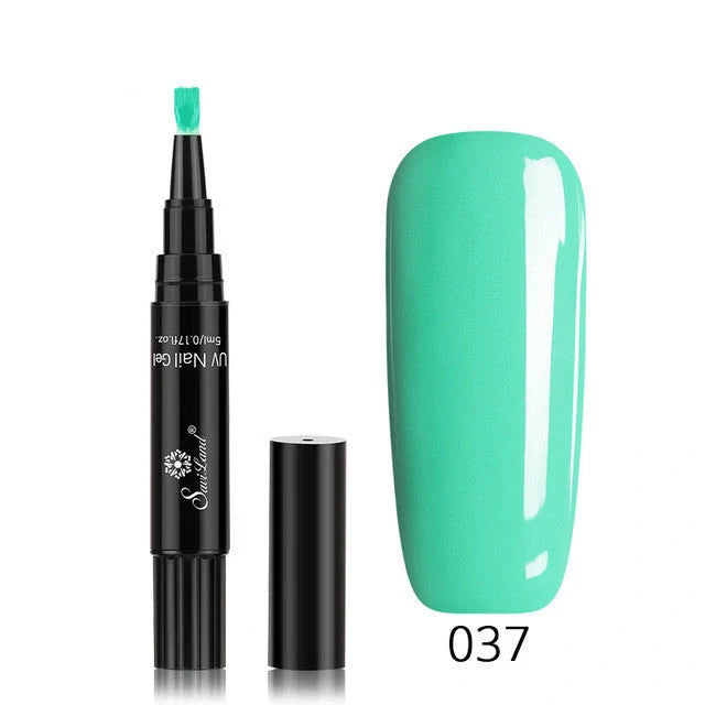 3-in-1 Gel Nail Varnish Pen with Glitter for easy one-step nail art