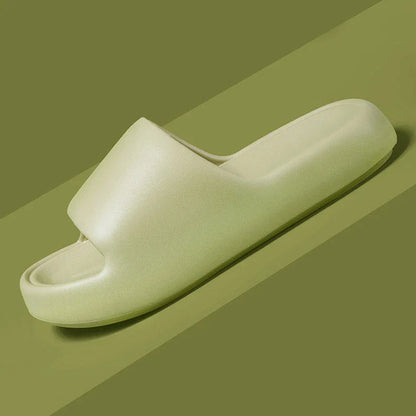 Comfortable EVA foam slip-on slippers in various colors, featuring non-slip soles and a breathable design for indoor and bathroom use.