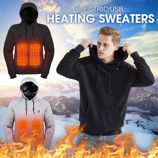 2024 Outdoor Electric USB Heating Jacket in black and grey with adjustable warmth settings