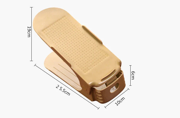 Adjustable Shoe Organizer with multiple color and quantity options, featuring a space-saving design for easy storage in closets or cabinets.