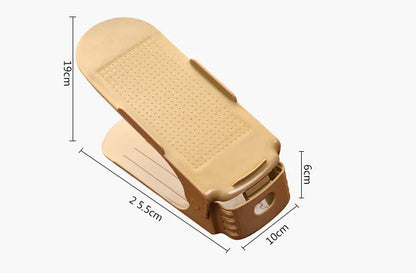 Adjustable Shoe Organizer with multiple color and quantity options, featuring a space-saving design for easy storage in closets or cabinets.