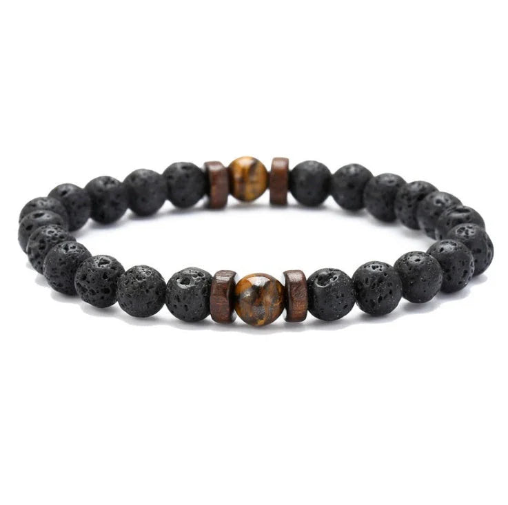 Stylish volcanic stone bracelet in various colors and designs for men