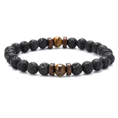 Stylish volcanic stone bracelet in various colors and designs for men
