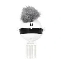 Interactive electronic motion cat toy with real fur ball, 7cm diameter, for stimulating play