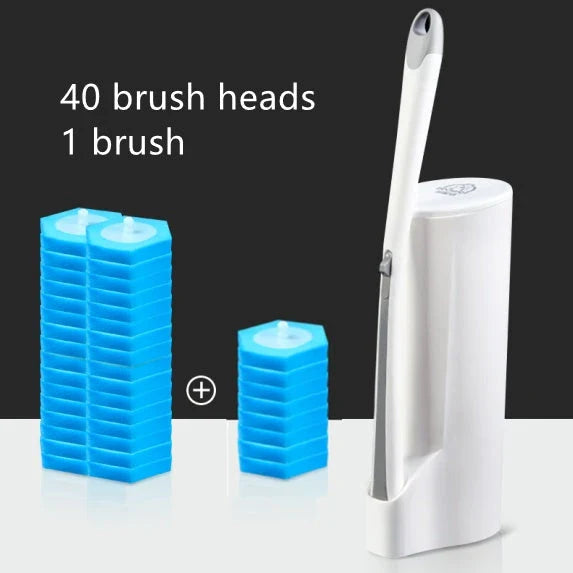 Premium disposable toilet brush with plastic, sponge, and scratch-resistant cloth for effective and hygienic bathroom cleaning