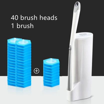 Premium disposable toilet brush with plastic, sponge, and scratch-resistant cloth for effective and hygienic bathroom cleaning
