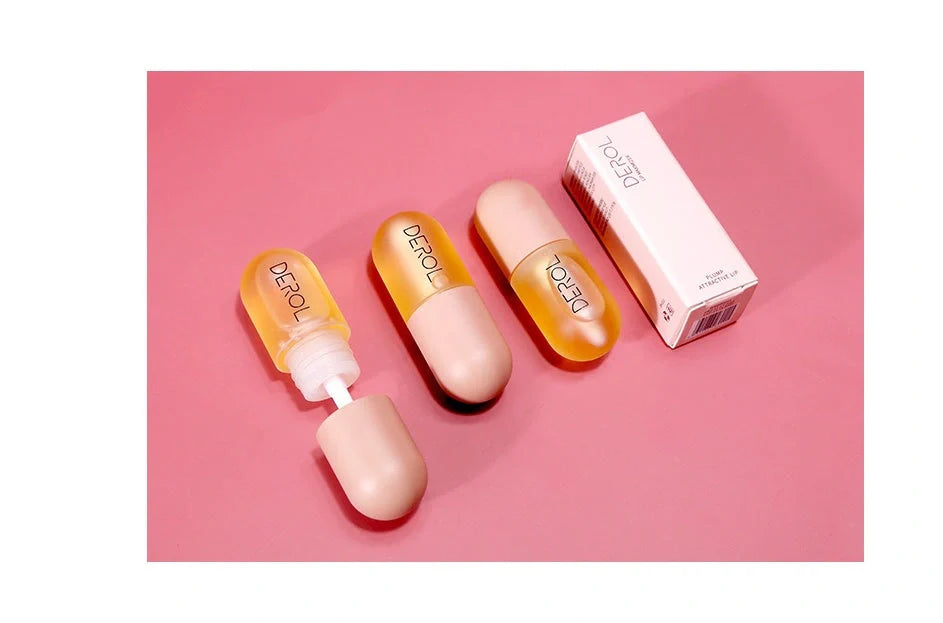Day Night Instant Volume Lip Plumper Oil in light yellow for hydration and repair