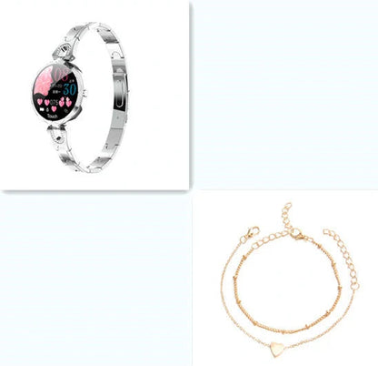 Stylish smartwatch with sleek design, high-definition colour display, and health monitoring features for fashionable British women
