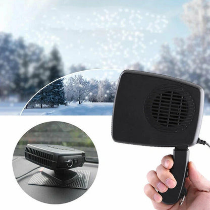 Portable car heater and fan with dual air modes for 12V/24V vehicles