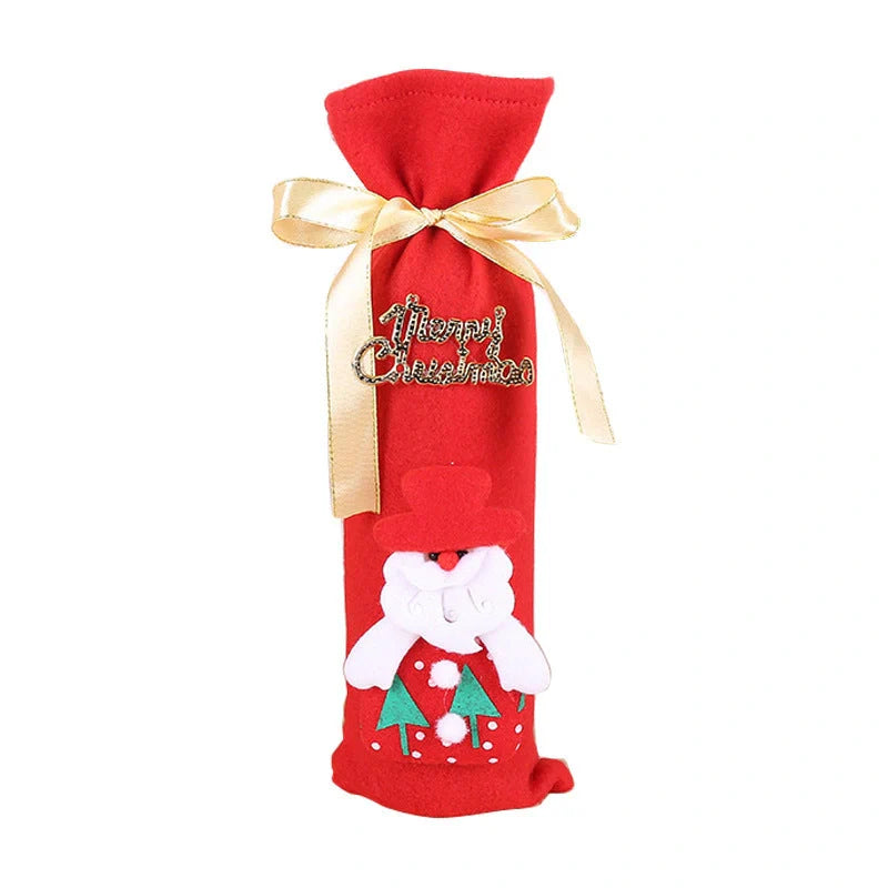 Festive Christmas wine bottle socks in vibrant colours, 14cm x 31cm