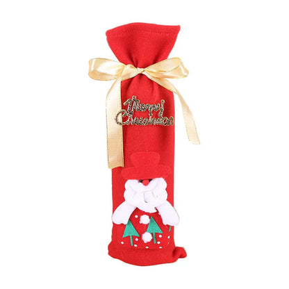 Festive Christmas wine bottle socks in vibrant colours, 14cm x 31cm