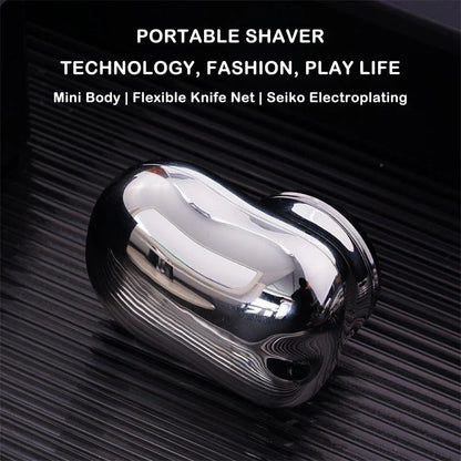 Mini Portable USB Rechargeable Electric Shaver for Men in black, blue, green, and silver