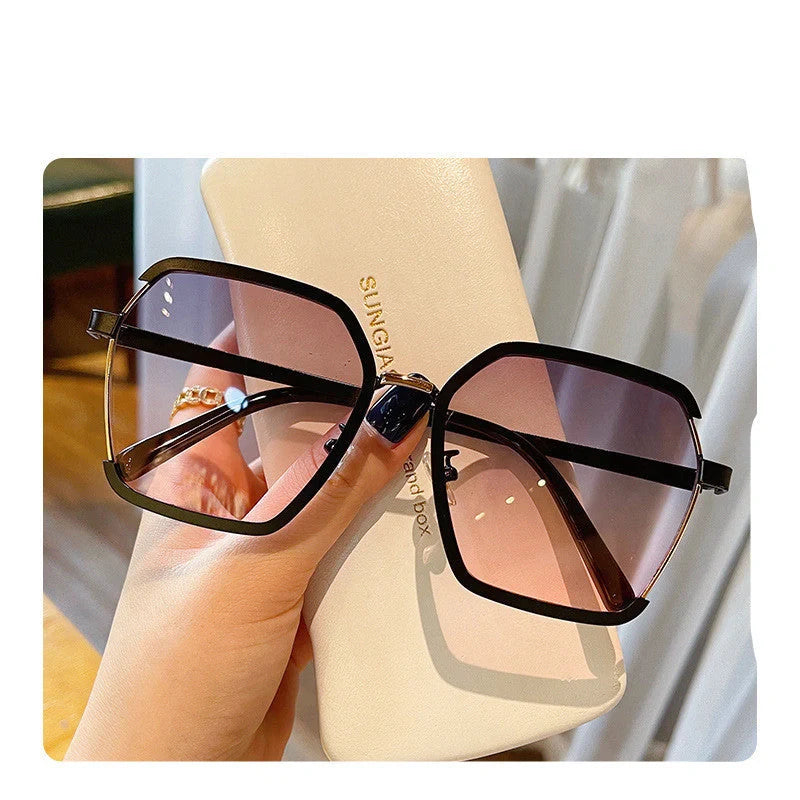 Vintage half-frame sunglasses with UV400 protection in various colours