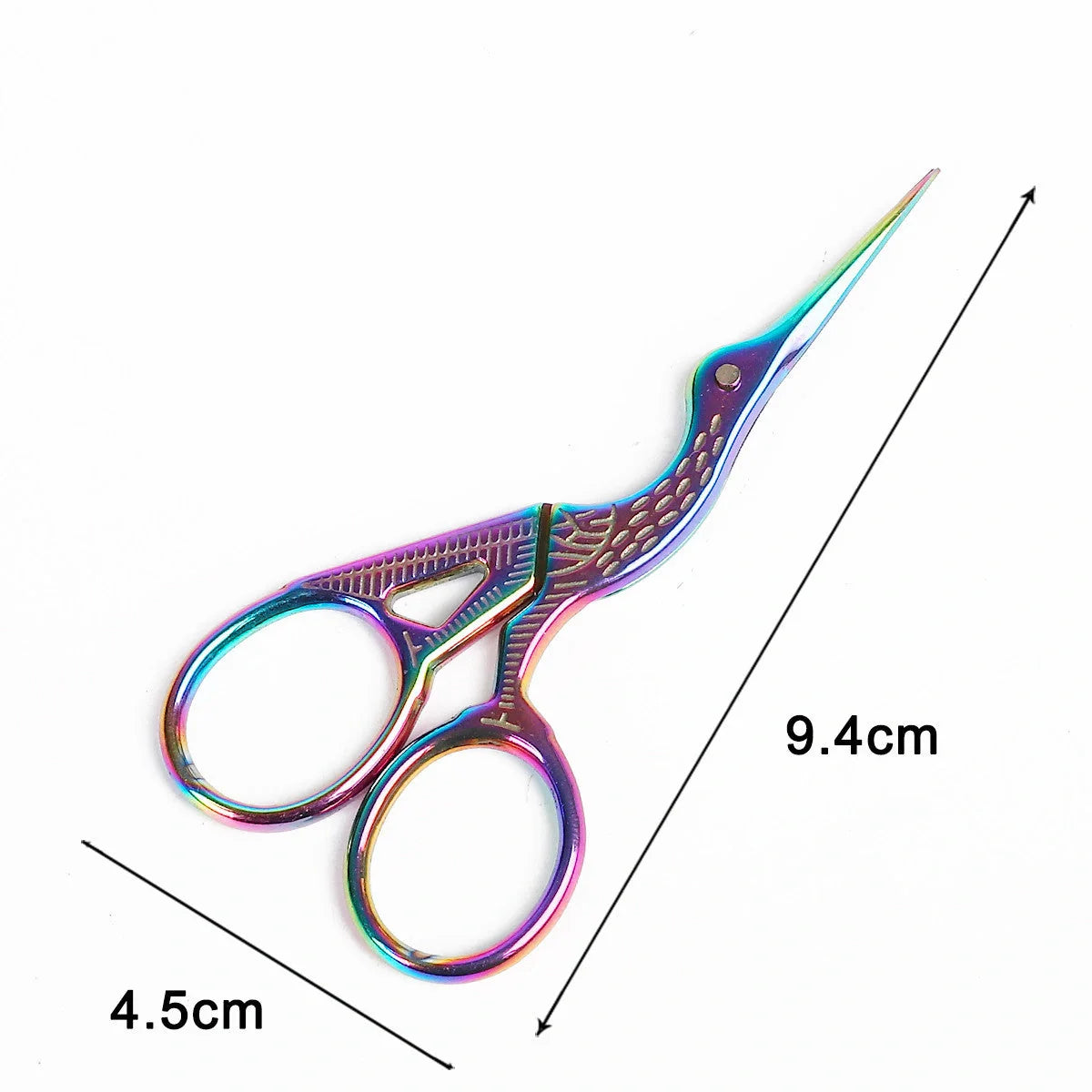 Elegant stainless steel crane embroidery scissors in various colors