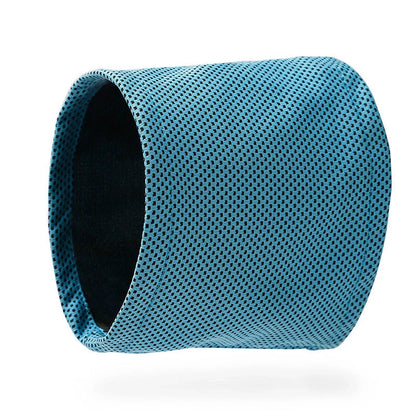 Blue instant cooling pet bandana for dogs, perfect for summer heatstroke prevention