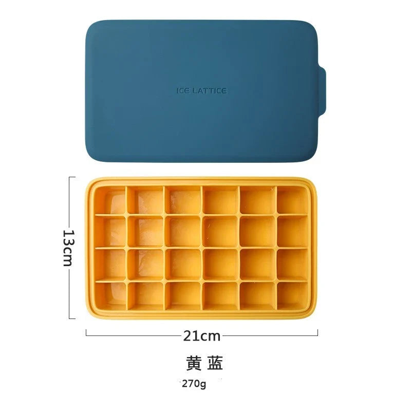 Silicone hexagon-shaped 3D ice cube tray with lid, available in various colours